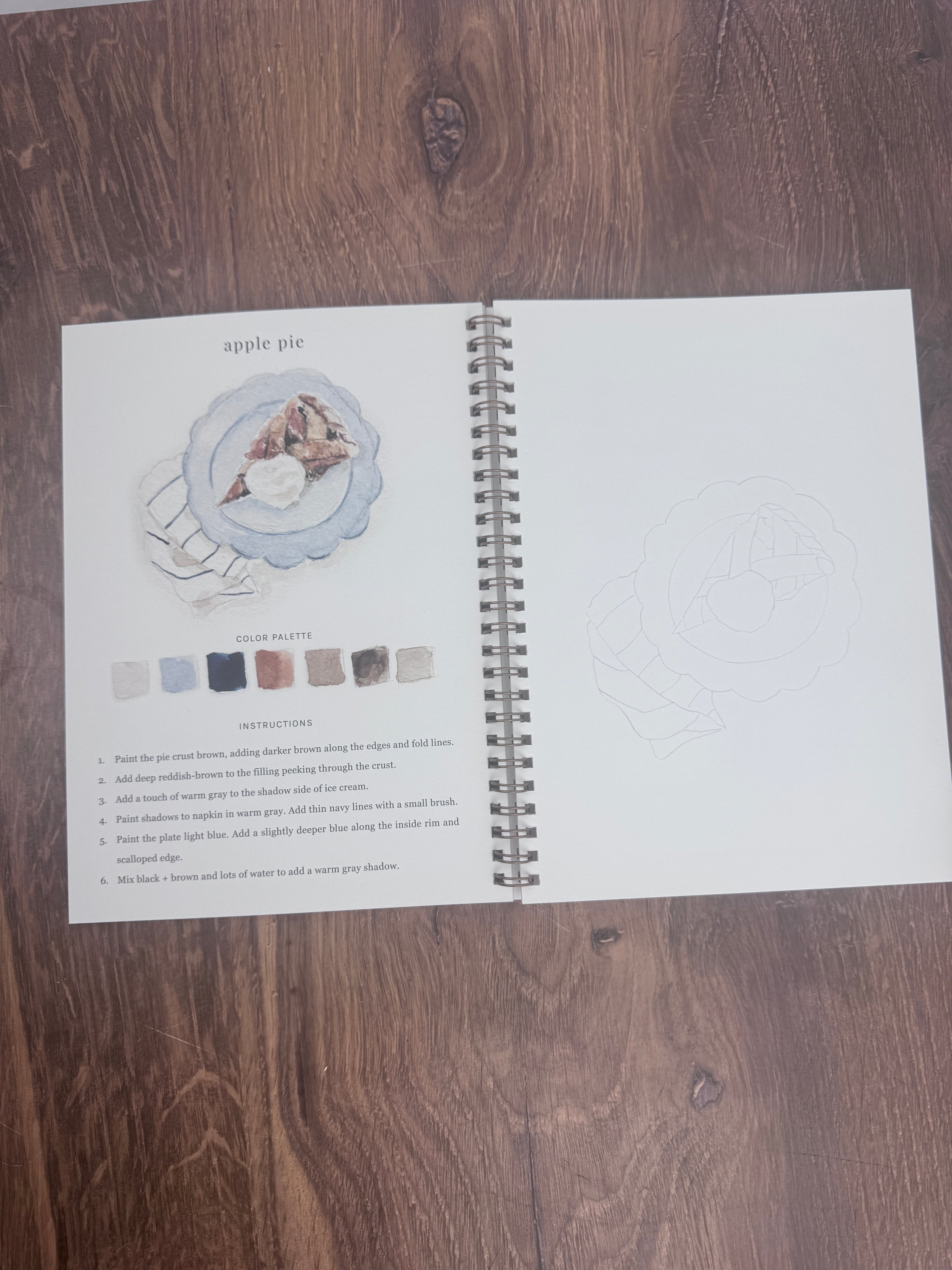 Americana Watercolor Workbook – 12 Beginner-Friendly Illustrations by Emily Lex | Spiral-Bound Art Book for Adults & Kids