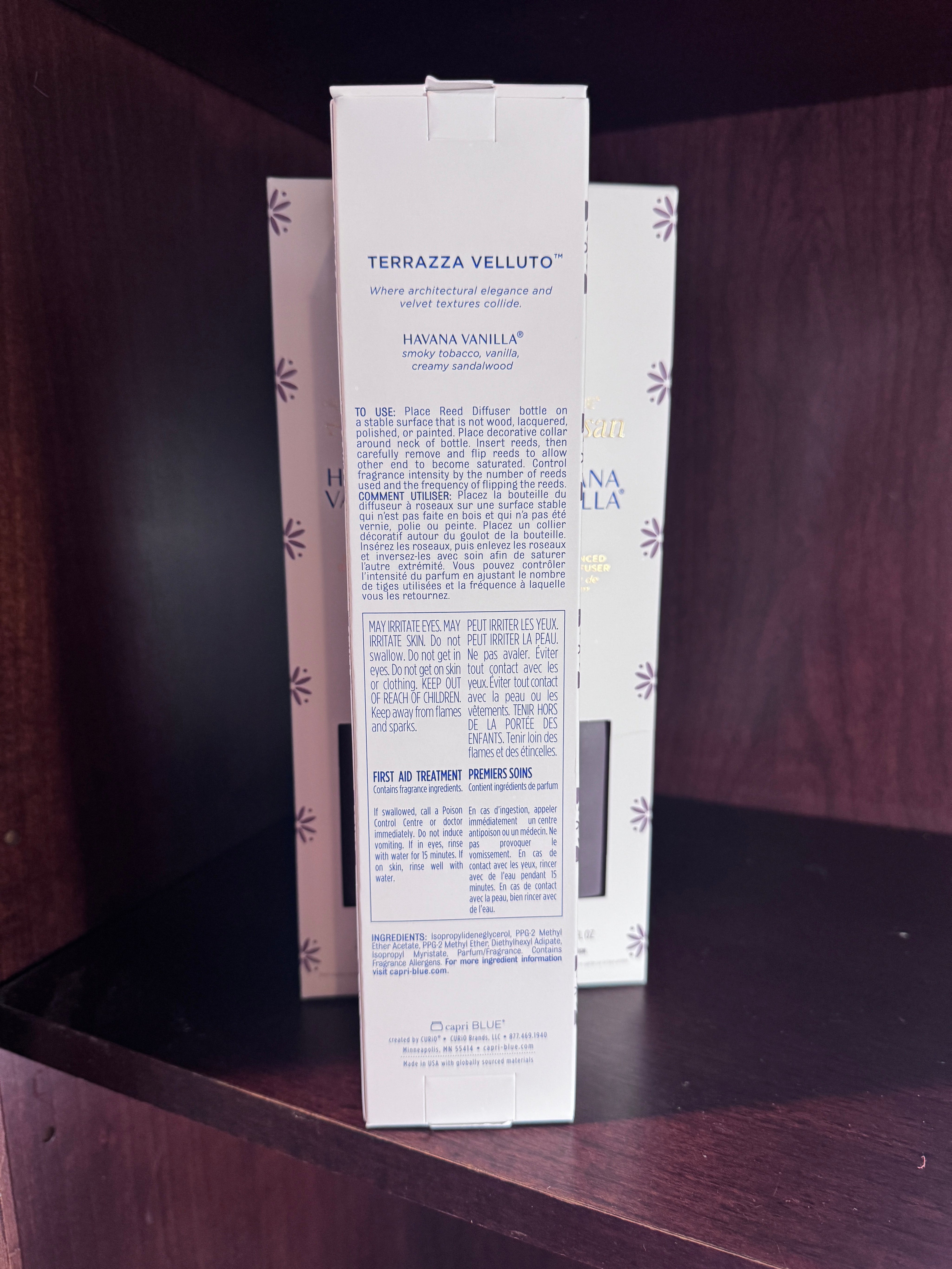 Havana Vanilla Artisan Terrazza Velluto Reed Diffuser