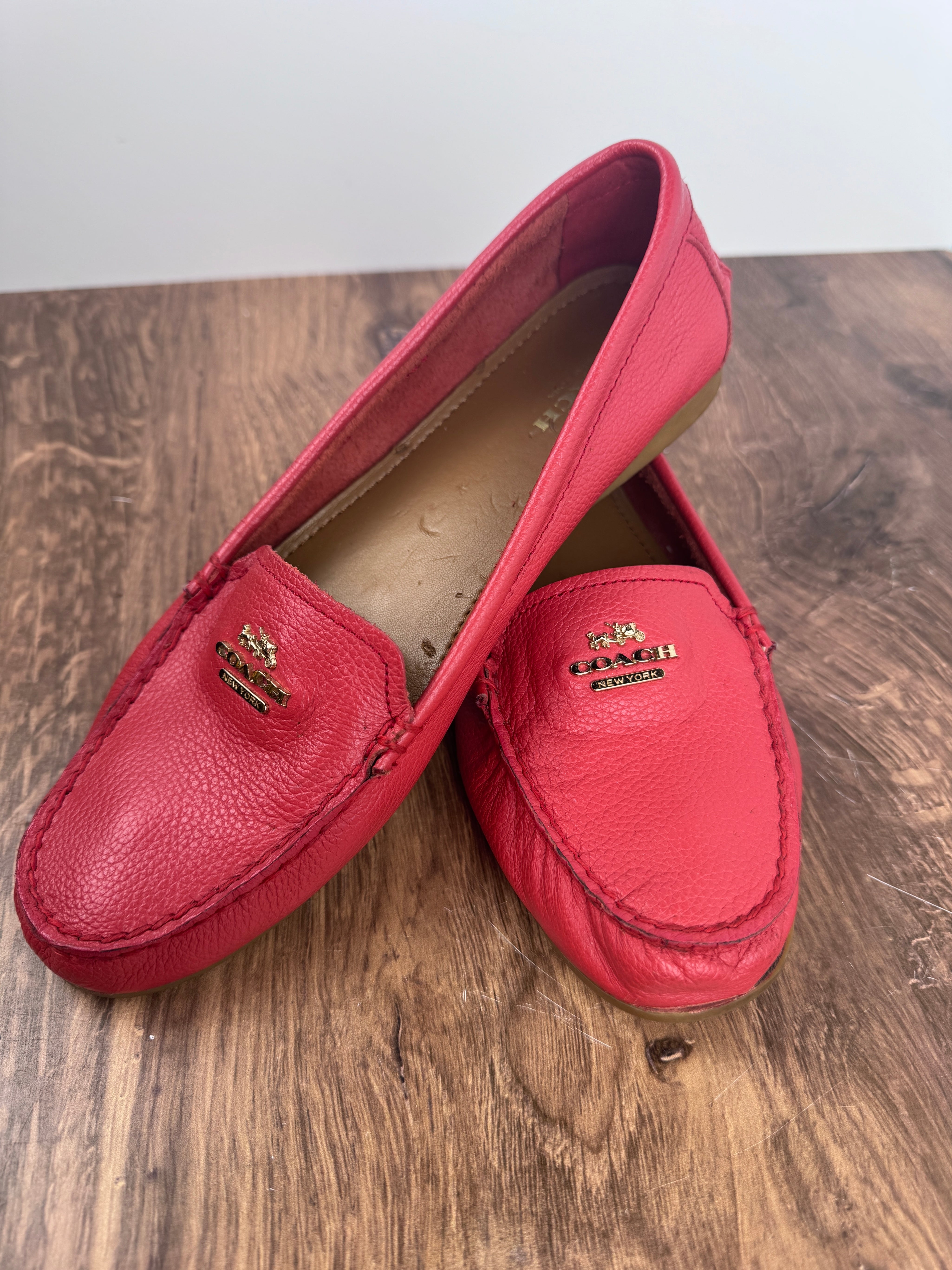Coach Leather Loafers | Size 8 | Vibrant Pink