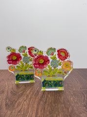 Provence Poppy II Mini Acrylic Flower Bouquet Shelf Sitter