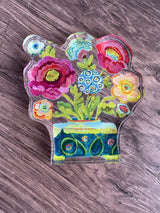 Provence Poppy II Mini Acrylic Flower Bouquet Shelf Sitter
