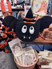 Reuseable Bat Decorating Pumpkin Kit – Hand-Painted Black Tin (Set of 4 Items)