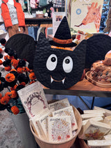 Reuseable Bat Decorating Pumpkin Kit – Hand-Painted Black Tin (Set of 4 Items)