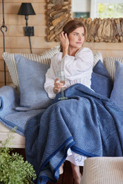 Harborview Herringbone Navy Blanket | Chappy Wrap