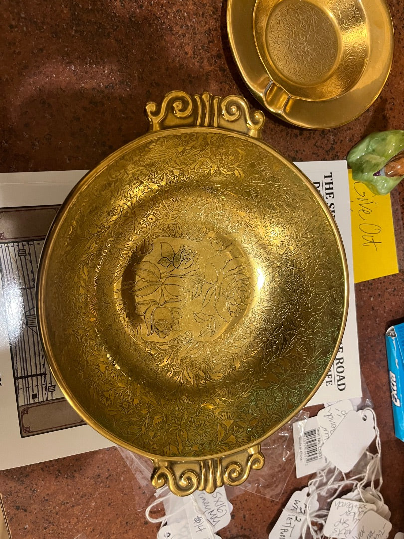 PKG Glastonbury Lotus 22K Bowl + Emerald Glass