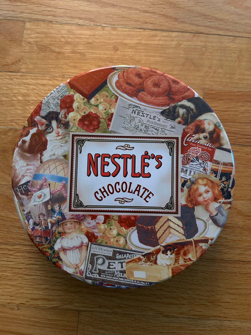 Vintage Nestle's Chocolate Round Tin with Lid by 722 - Vintage Novelties