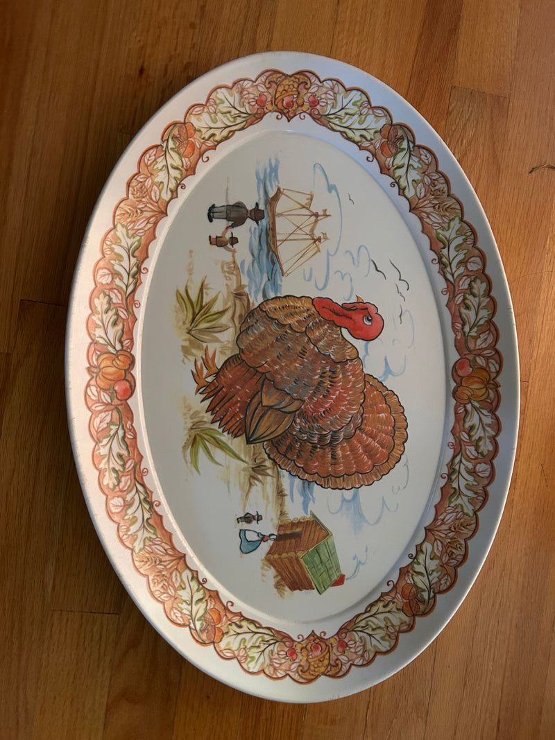 Vintage Brookpark Melamine Thanksgiving Turkey Platter (#1521) by 722 - Vintage Novelties