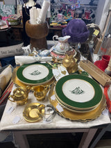 PKG VTG MCM HL GLC Dinner Plate (Gr/Gd)