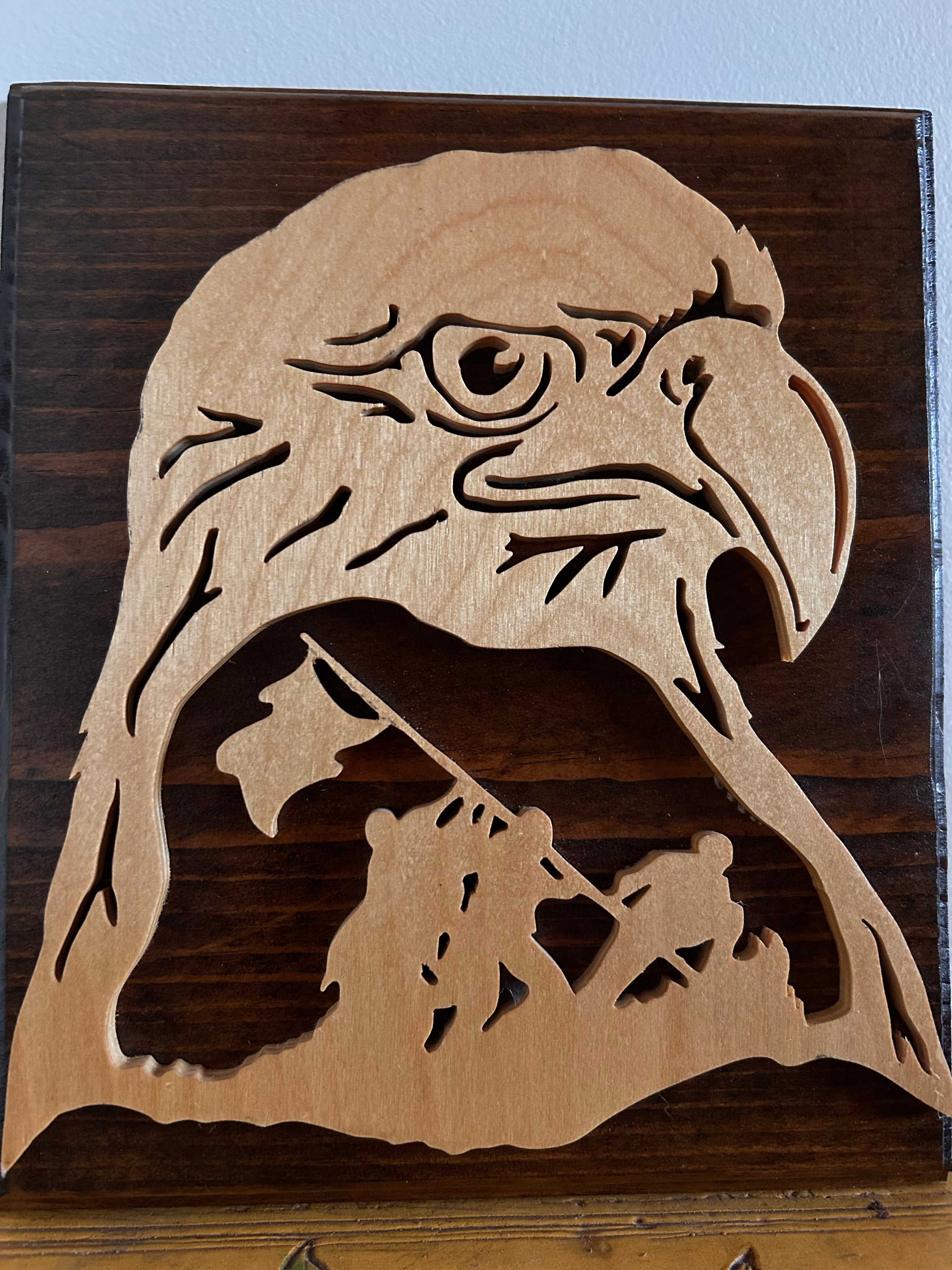 Vintage Hand Carved Wooden Eagle
