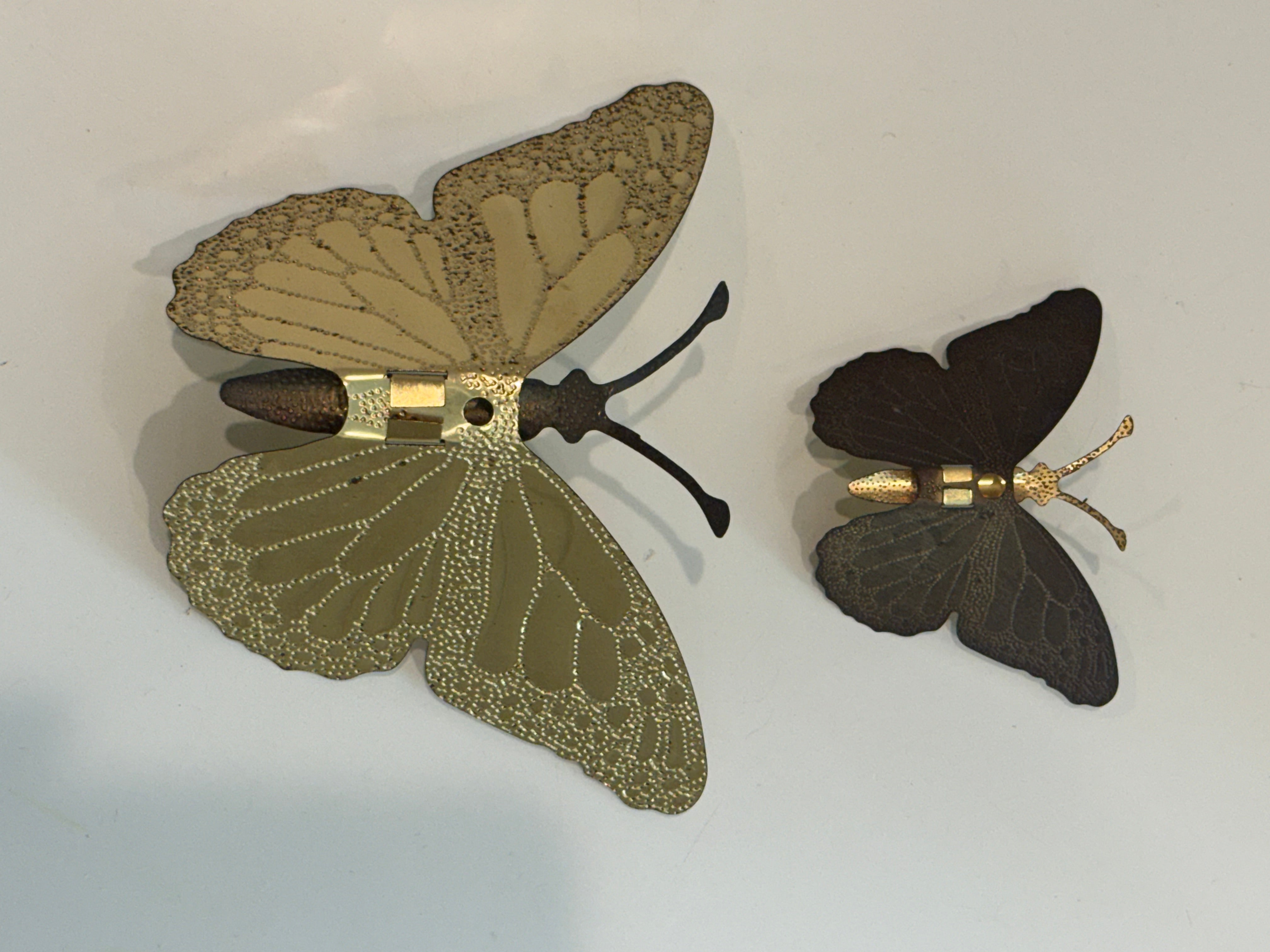MCM/Hollywood brass butterfly wall hangings