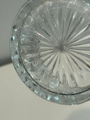 Round lidded glass powder jar/trinket or jewelry box
