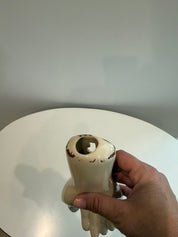 Hanging porcelain hand- wall pocket or tabletop decor.