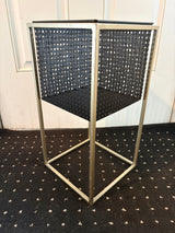 Silver & Black Metal Cane Plant Stand