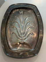Silver plated footed meat carving tray