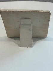 Fabric covered picture frame with lace detail