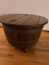 Whiskey Barrel End Table with Storage