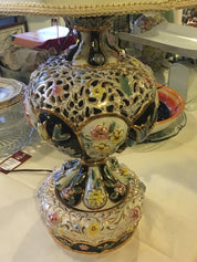 C-VTG Azzolin Bros.1965 Italian MCM Capodimonte Ceramic Lamp-(As Is)