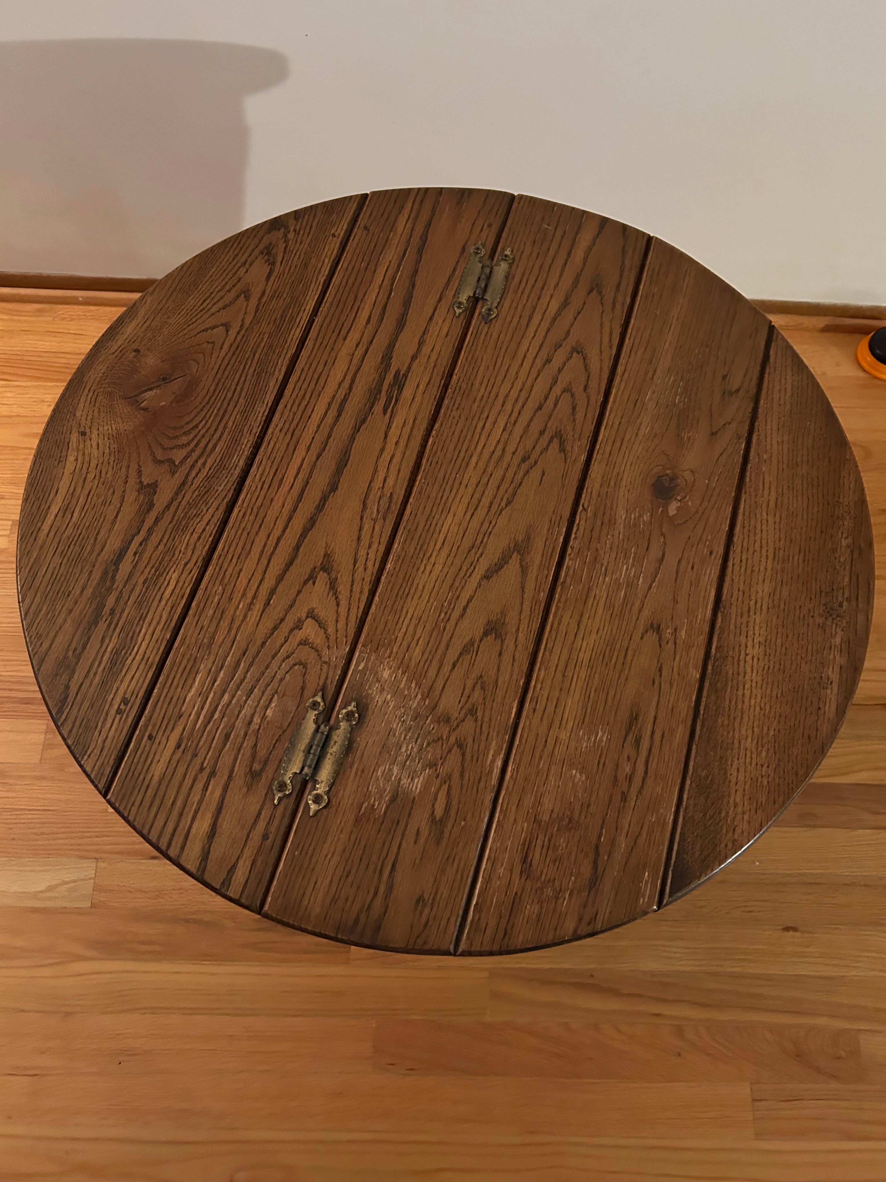 Whiskey Barrel End Table with Storage