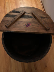 Whiskey Barrel End Table with Storage