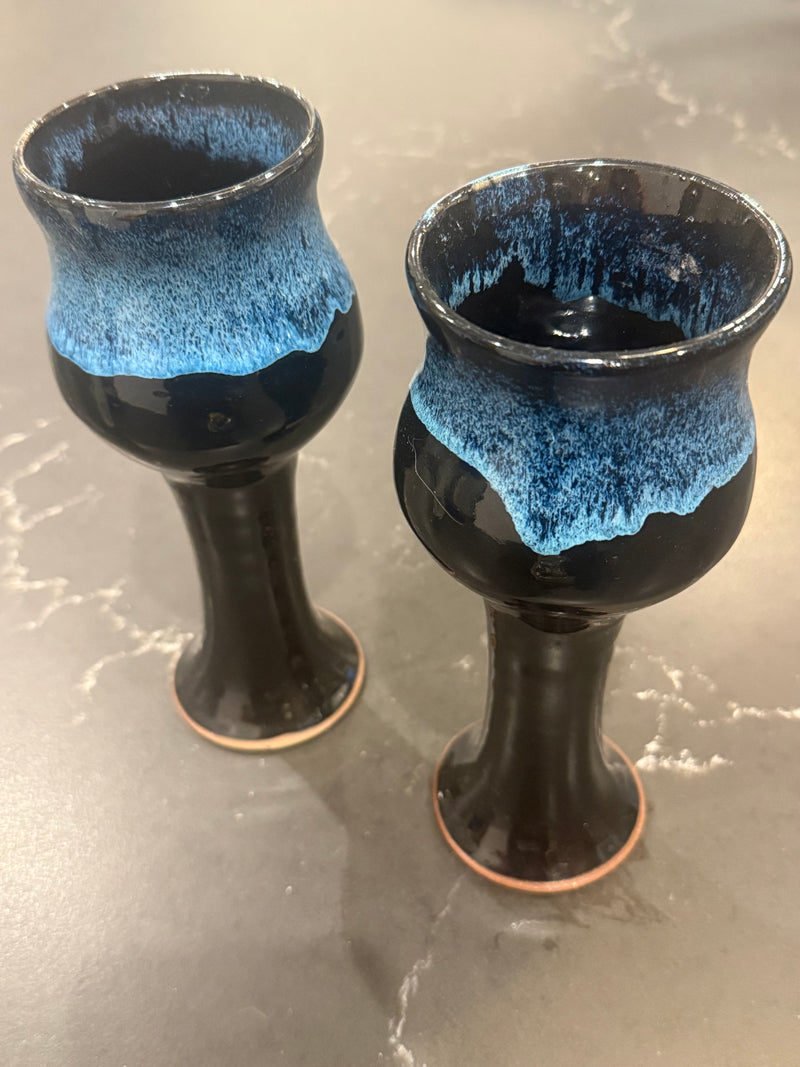 Moody blues ceramic goblets by 076 - Moss & Co