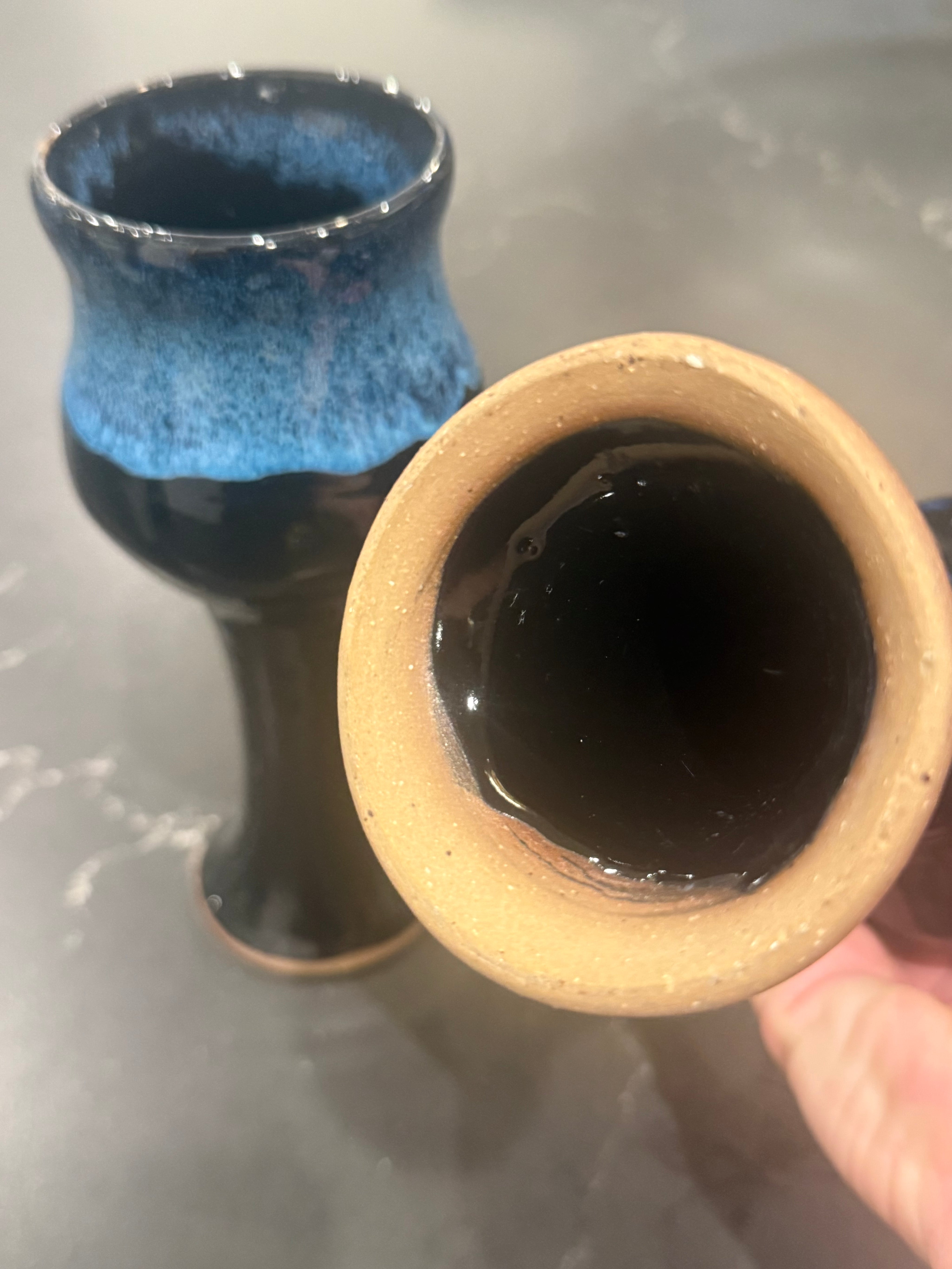 Moody blues ceramic goblets