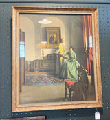 21x23” portrait of two ladies in drawing room