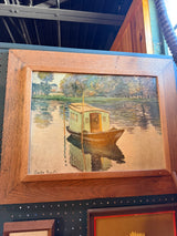 22x27” The Studio Boat (1874) by Claude Monet.