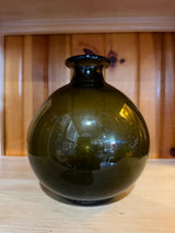 8” Plus Norway Art Glass dark  green  Vase designed by Richard Duborgh