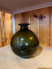 8” Plus Norway Art Glass dark  green  Vase designed by Richard Duborgh