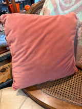 16” square rust colored velvet pillow
