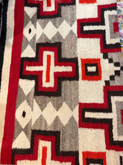 45x66” black red grey Native American tapestry