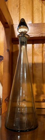 14” smoke brown glass genie bottle MCM