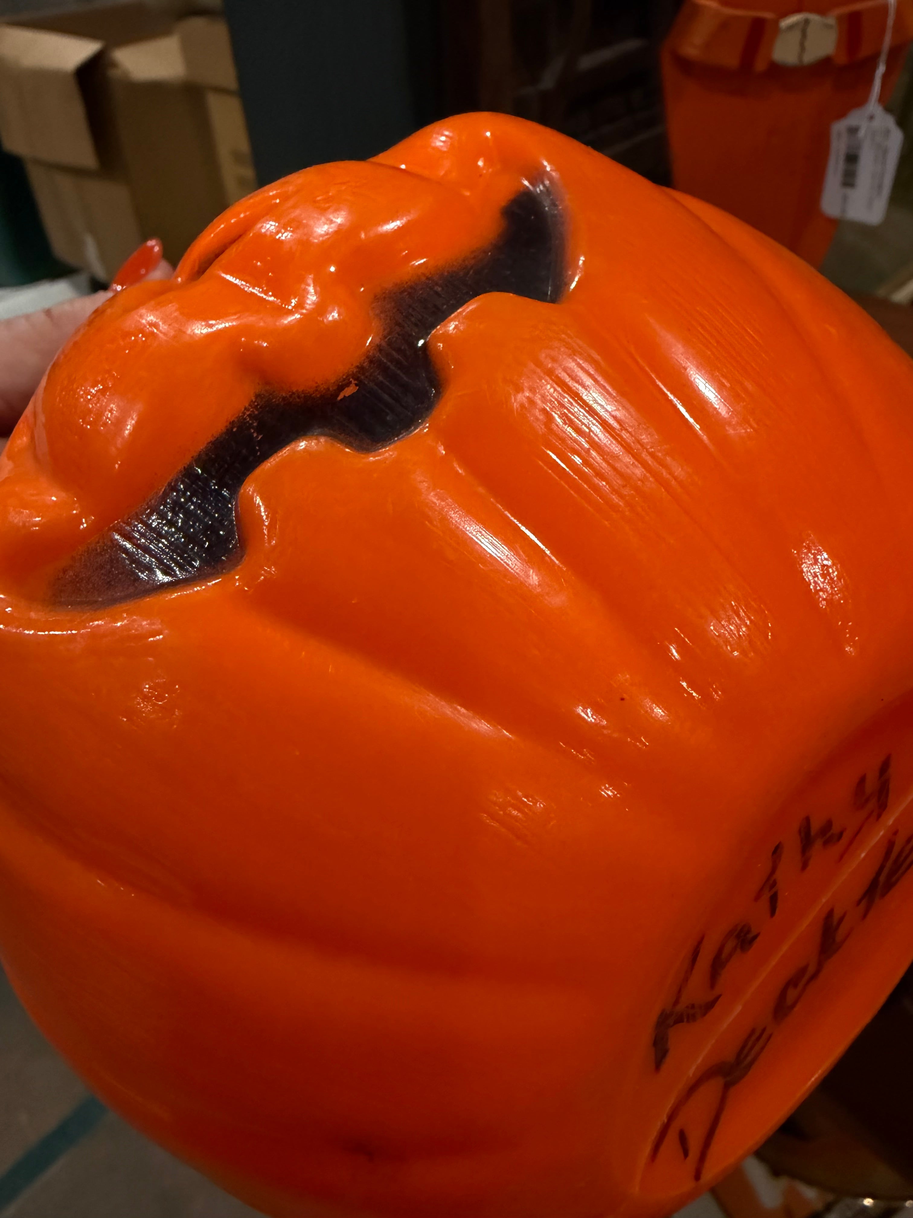6.5” pumpkin head 1960’s candy trick or treat basket