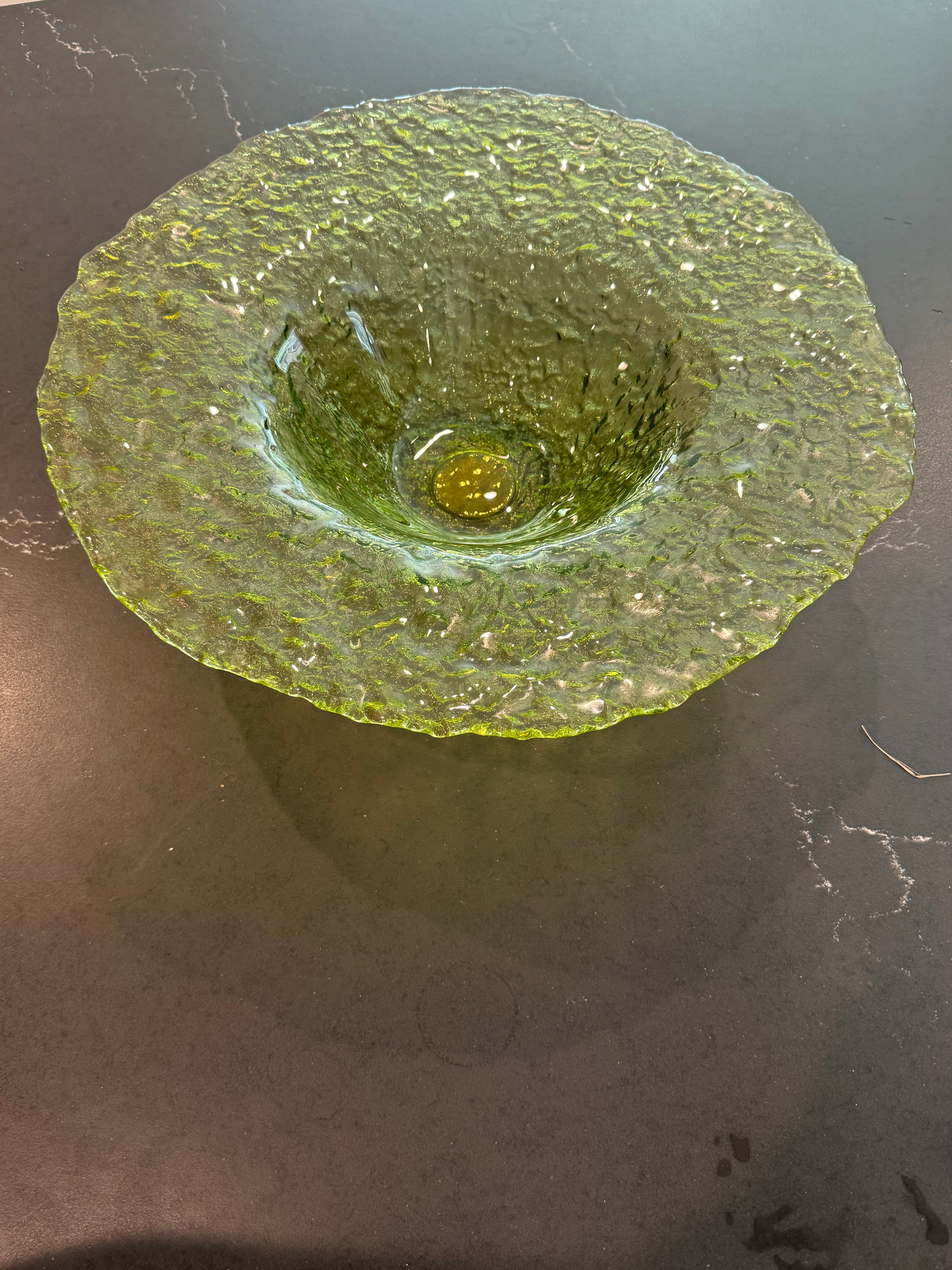 Recycled Art Glass Bowl, Made in Spain