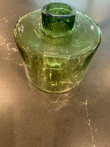 Green glass inkwell vase