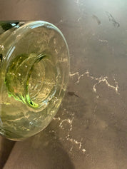 Green glass inkwell vase