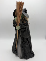 13” paper mache witch tree topper
