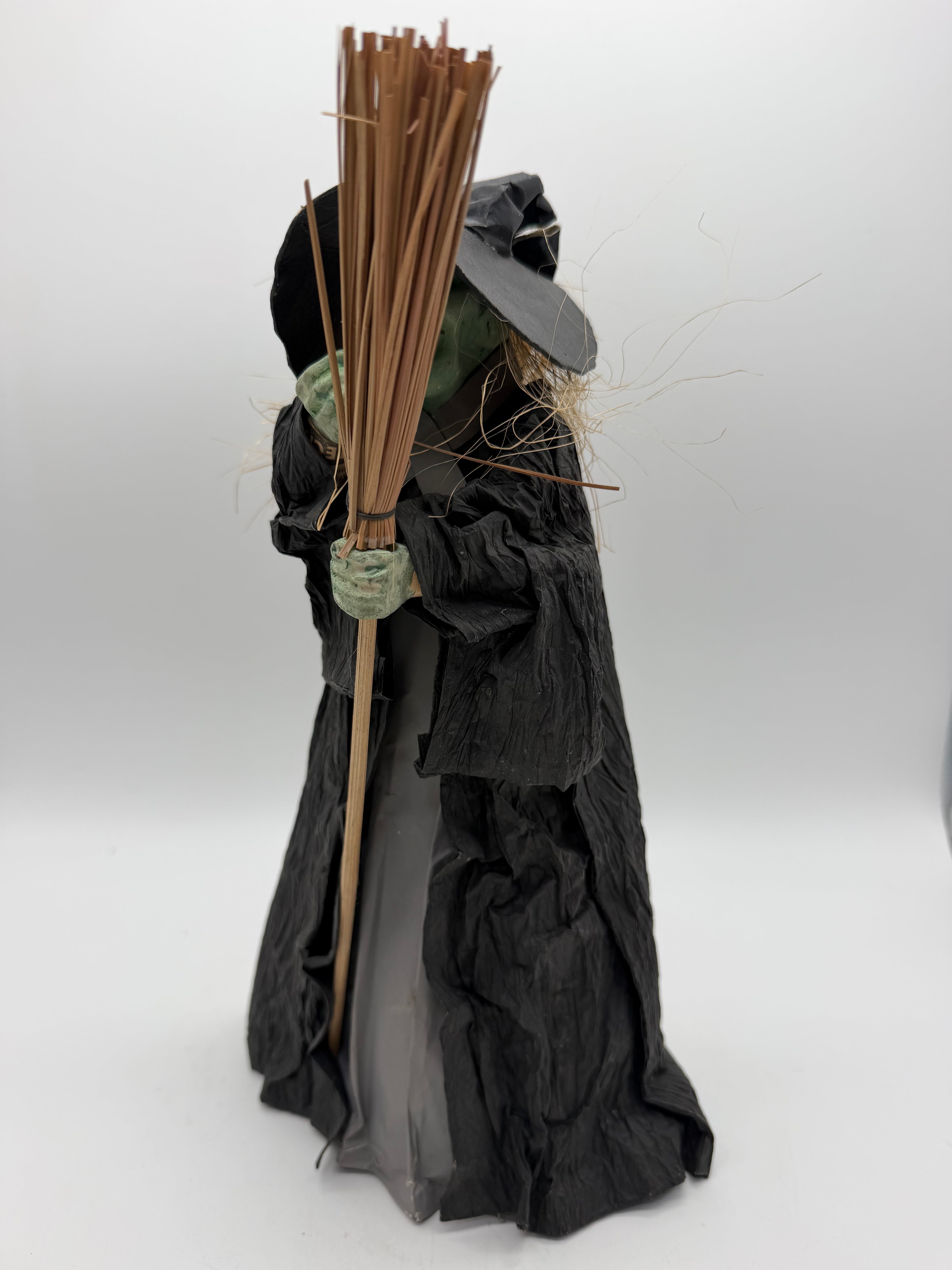 13” paper mache witch tree topper