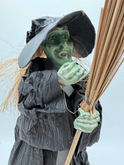 13” paper mache witch tree topper
