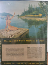 18” x24” Railroad calendar 1950 Chicago Northwestern