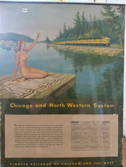 18” x24” Railroad calendar 1950 Chicago Northwestern