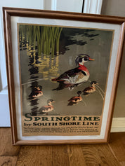 17x22” 1927 reproduction ducks in springtime Railroad poster