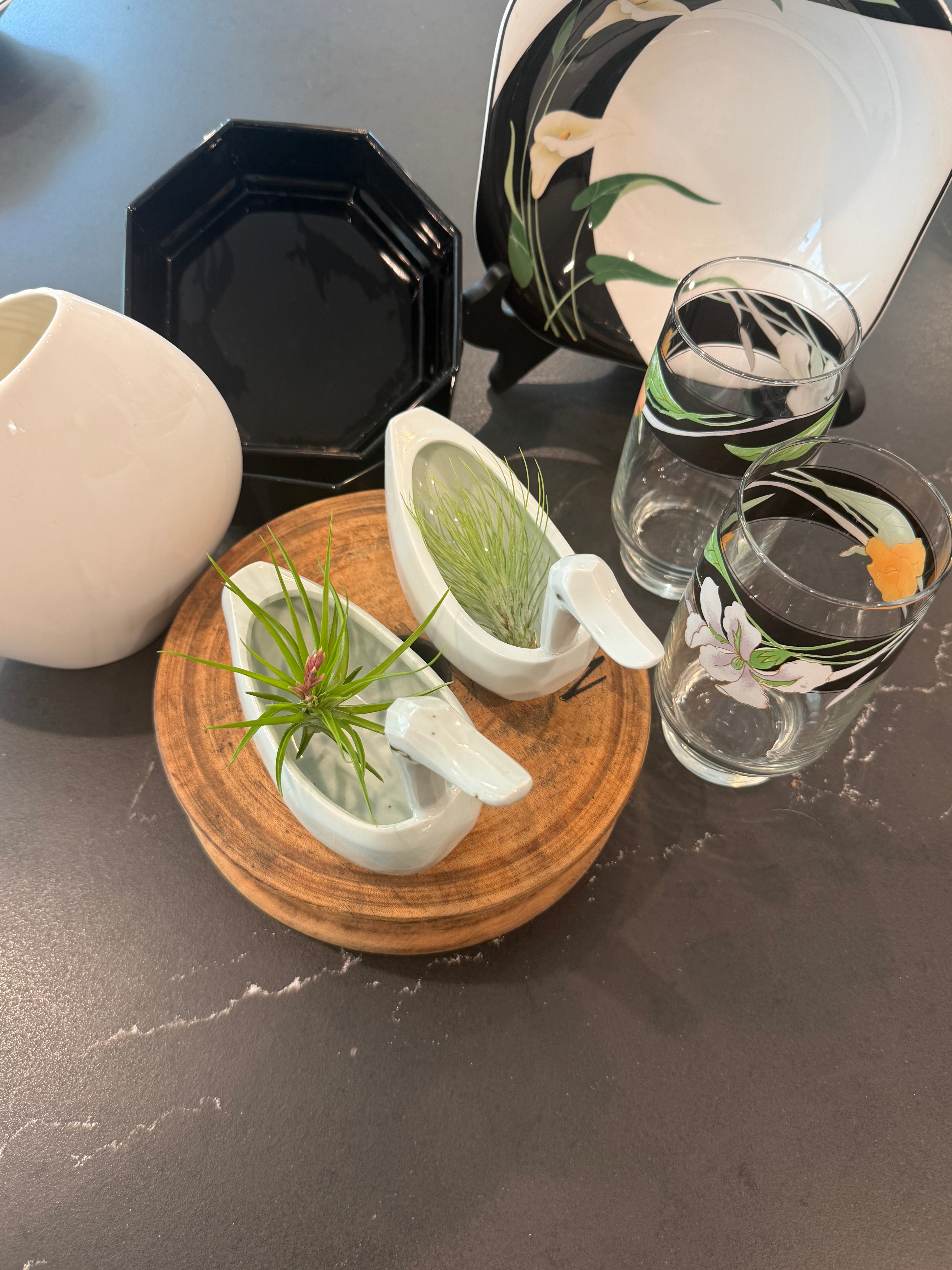 Post-Modern Calla Lily Bowls, pair