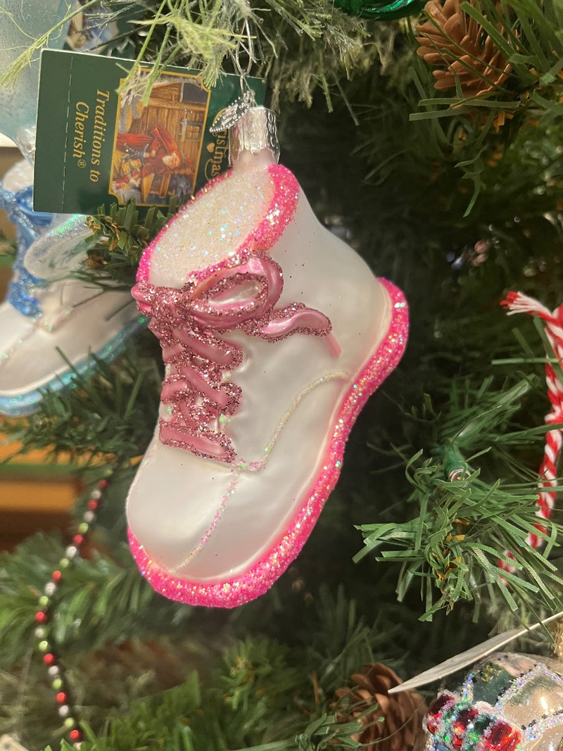 OWC Girl Baby Shoe Ornament - New by 064 - Merry Memory Co