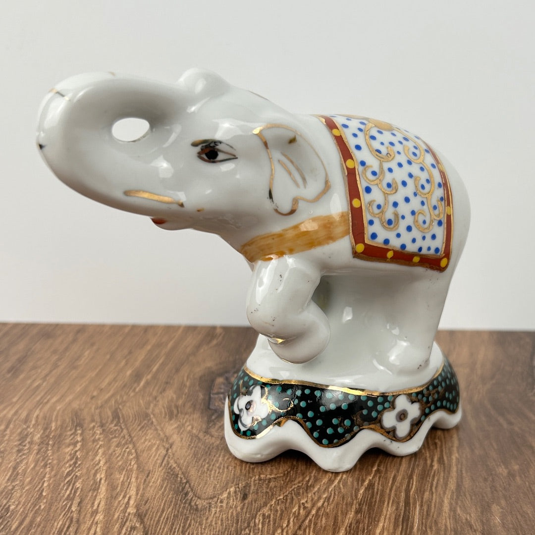 Floral & Blue Polka Dot Elephant