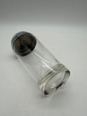 8” Art Deco Individual Cocktail Shaker Silver Clear glass