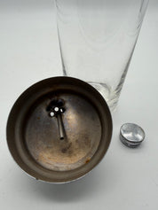 8” Art Deco Individual Cocktail Shaker Silver Clear glass