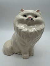 9” White Ceramic Persian Cat 1950’s