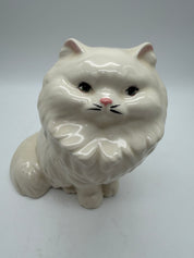 9” White Ceramic Persian Cat 1950’s