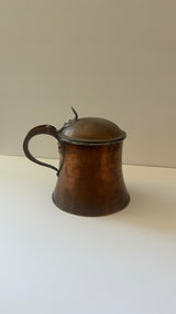 8" copper antique french country lidded vessel